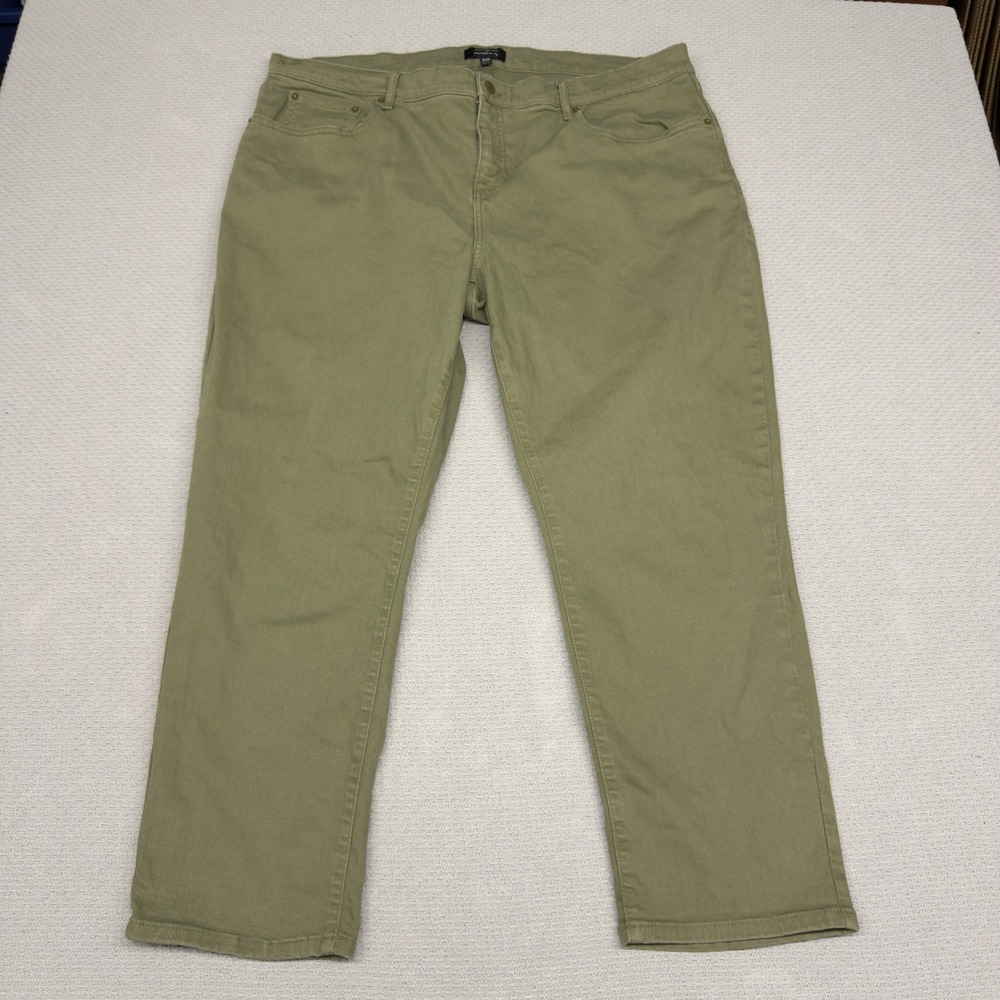 Banana Republic Girlfriend Mid Rise Jeans Womens 35/20 Olive Green Denim Casual